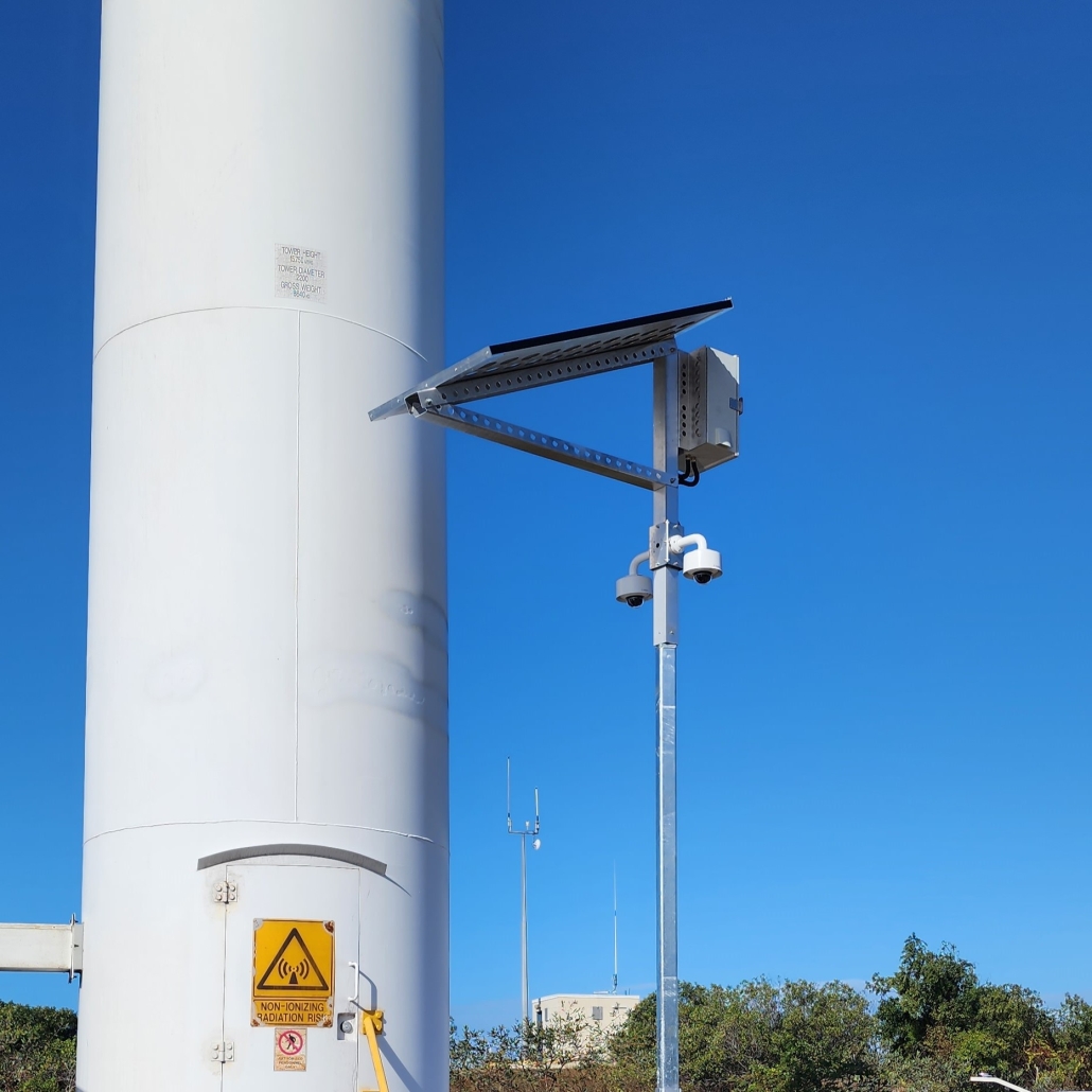 category 3 cyclone rated security pole camera